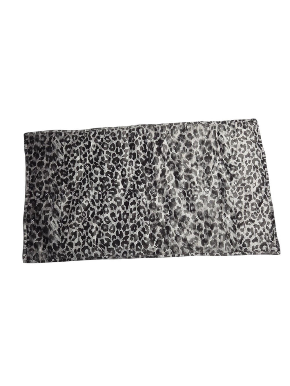 Z Gallerie Silver Leopard Satin Quilted King Pillow Sham ONE SINGLE